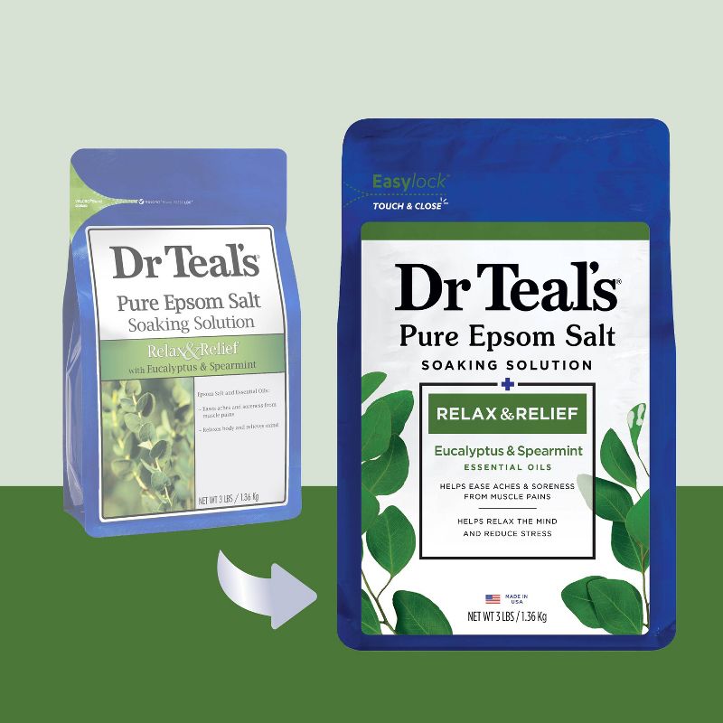 Dr Teal's Relax & Relief Eucalyptus & Spearmint Pure Epsom Bath Salt, 2 of 13