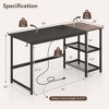 Costway 59''  Home Office Computer Desk Study Laptop Table Detachable Shelf Rustic - 3 of 4