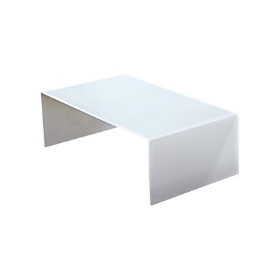 HomeRoots 24" White Glass Sled Coffee Table