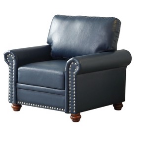 NicBex 35.83 Inch Modern Faux Leather Single Sofa with Wood Legs for Living Room,Office,Apartment - 1 of 4