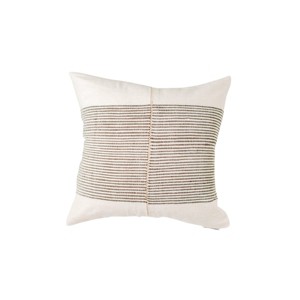 Slickblue Handwoven Cotton Throw Pillow with Insert, Ribbed Accent Cover, Square Cushion, 18x18 or 20x20, 3 Color Option - 1 of 4