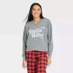 Women's Santa Baby Graphic Sweatshirt - Gray