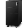 11.8" Slim Vertical File Cabinet, 3-Drawer Mobile Filing Cabinet for Home Office, Space-Saving Document Organizer with Lock - 2 of 4
