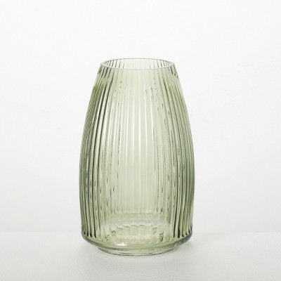 Ribbed Glass Vase