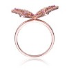 Guili Rose Gold-Plated Multi-Color CZ Butterfly Ring, a vibrant nature-inspired piece radiating delicate beauty. Available in Sizes 6, 7, and 8. - 2 of 3