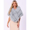 Allegra K Women's Faux Fur Elegant Wedding Cocktail Party Scarf Wrap Cape Shoulder Shawl - 3 of 4