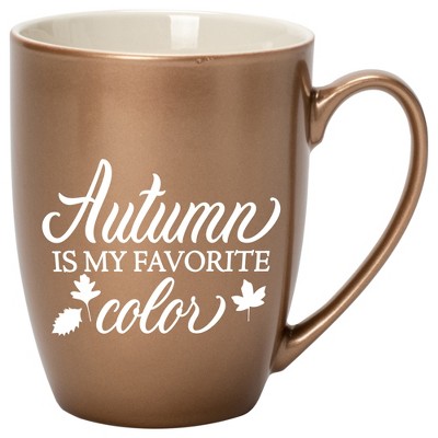 Elanze Designs Autumn Is My Favorite Color Bronze 10 ounce New Bone China Coffee Cup Mug