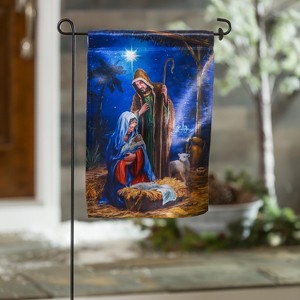 Holy Night Nativity Garden Lustre Flag - 1 of 4