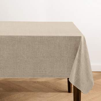 Monterey Linen Texture Vinyl Indoor/Outdoor Tablecloth - Elrene Home Fashions
