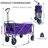 SKRAN Folding Wagon, Heavy Duty Utility Beach Wagon Cart with Big Wheels, Adjustable Handle Drink Holders for Camping and Outdoor - 3 of 4
