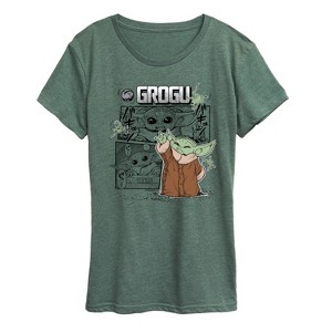 Women's - Star Wars - The Mandalorian Grogu Panels Short Sleeve Graphic T-Shirt - 1 of 4