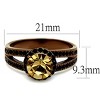 Slickblue Women’s Engagement Ring, Smoked Synthetic Crystal Center with Black Accents, Coffee Tone Band, Sizes 5–10 - 2 of 4