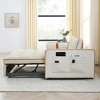 Vynxaria Modern 55.5" Pull Out Sleep 2 Seater  Loveseats Sofa Bed with side pockets and Lumbar Pillows for Office Living Room - 4 of 4