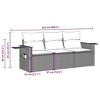 vidaXL Garden Sofa Set Black and Cream White - 3 of 4