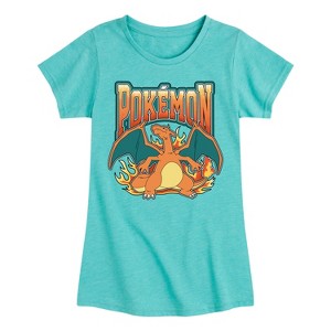 Girls' - Pokémon - Pokemon Charizard Collegiate Fitted Short Sleeve Graphic T-Shirt - 1 of 4