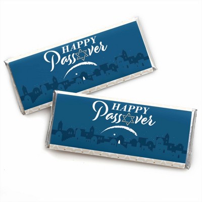 Big Dot of Happiness Happy Passover - Candy Bar Wrapper Pesach Party Favors - Set of 24