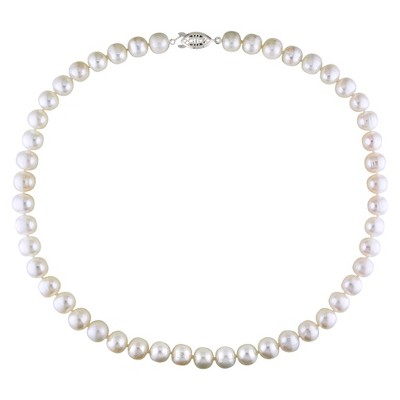 Cultured Freshwater Pearl Necklace In Sterling Silver - White : Target