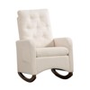 GustoWave Rocking Chair, Upholstered Rocking Chair Nursery Glider Chair with Armrests, Side Pockets, Upholstered Comfy High Back Armchair - 3 of 4