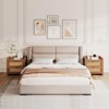 Rattan Nightstands Set of 2 with USB Charging Station,23.6" Wide Boho Bedside Tables, 2-Drawer Storage - 2 of 4
