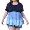 Agnes Orinda Women's Plus Size Babydoll Ruffle Tiered Short Sleeve Lace Trim Casual Loose Flowy Swing Blouses - 2 of 4