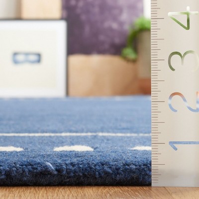 Navy Blue & Ivory Hand-Tufted Wool 8' x 10' Area Rug