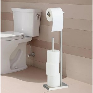 Home Mart Goods 27.5" Tall - Chrome Stainless Steel Toilet Paper Holder and Reserve - 1 of 4