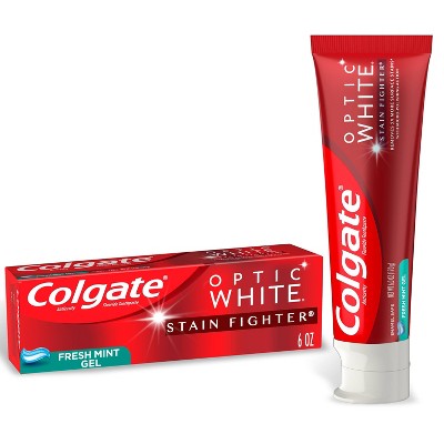 Colgate Optic White Stain Fighter Teeth Whitening Toothpaste - Fresh Mint Gel - 6oz