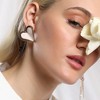 SOHI Women's Opal White The Heart-Fold Drop Earrings - 3 of 4