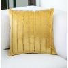 HomeRoots 20" Glam Gold Striped Velvet Throw Pillow With Sequins - 2 of 4