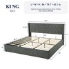 Allewie Lift Up Storage Bed, Button Tufted Headboard with Wingback, No Box Spring Needed, Hydraulic Storage, Button Tufted - image 2 of 4