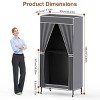 Racxily 2 Tier Clothing Rack With Cover Portable Wardrobe Closet, Covered Garment Rack w/ 4 Wheels 2 Hanging Rods 2 Hook Racks 35.43x17.13x72.44in - 2 of 4