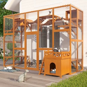 Whisen Wood Outdoor Cat House set, Shelves & Playground - 1 of 4