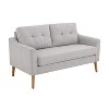 Serta Brighton Loveseat Ottoman Chaise Light Gray: 2-Piece Mid-Century Modern Sectional Sofa Set - 3 of 4