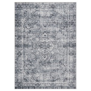 Fulvari Vintage Distressed Area Rug Soft Washable Rug Non Slip Non Shedding Rug Low Pile Thin Floor Carpet,Rug for Bedroom, Living Room - 1 of 4