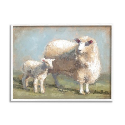 Stupell Industries Sheep Lamb Family Farm Framed Giclee Art