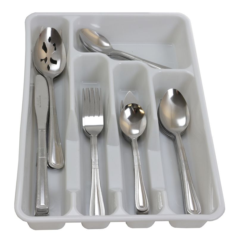 Gibson Home Basic Living Aston 45 Piece Flatware Set with Plastic Tray, 1 of 6