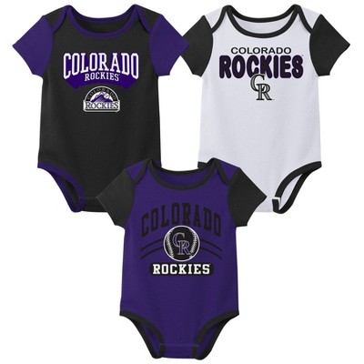 MLB Colorado Rockies Infant Boys' 3pk White Bodysuit