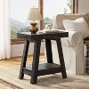Tribesigns 2-Tier Wooden End Table, Farmhouse Small Sofa Side Table with Storage, Slim Narrow Nightstand for Living Room, Bedroom, Rustic Grey - 2 of 4