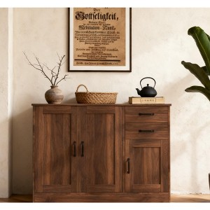 TiramisuBest Modern Wood Buffet Sideboard 43"/56" 2 Doors 2 Drawers Adjustable Shelf Entryway Dining Room Console Storage Cabinet - 1 of 4