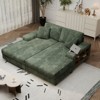 TIRAMISUBEST Corduroy Fabric Sectional Sofa, Convertible Combination Sofa, Modular Design Double Lounge Chair, Green - 3 of 4