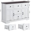 Farmhouse 5 - Drawers Dresser Organizer for Bedroom, Wood Rustic Wide Chest of Drawers - 2 of 4