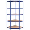 VidaXL 5-Layer Corner Shelf Blue Steel&Engineered Wood - 4 of 4