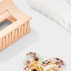 Mixed Shape Heart Claw Hair Clip Set 3pc - Universal Thread™ Gold/White - 3 of 3