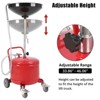 Portable Oil Drain Container, Pneumatic Drain, Fluid Fuel Transfer Drain, Adjustable Height with Braked Wheels, Red - 3 of 4