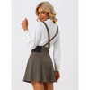 Allegra K Women's Overall Pinafore Plaid Mini Skirt - 3 of 4