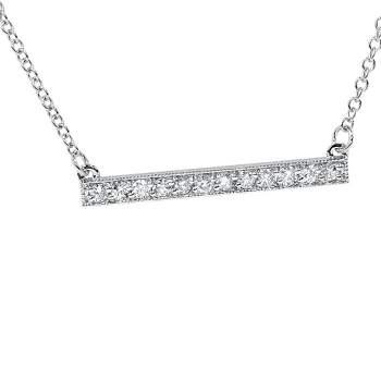 Pompeii3 1/2ct Bar Pendant Diamond Necklace in 14K White Gold (Not Enhanced) 1.2" Wide