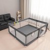 INFURNIC Playards and Portable Infant Beds Baby Playpen with Anti-Slip Base for Safe Play Areas, Gray, 71"*59"*27" - 3 of 4