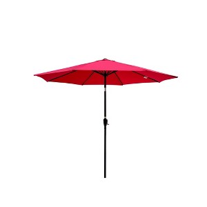CAVINAS Red Umbrella 10 FT Portable Umbrella for Travel Waterproof Beach Chair Umbrella Sturdy Umbrella for Patio, Garden, Red - 1 of 4