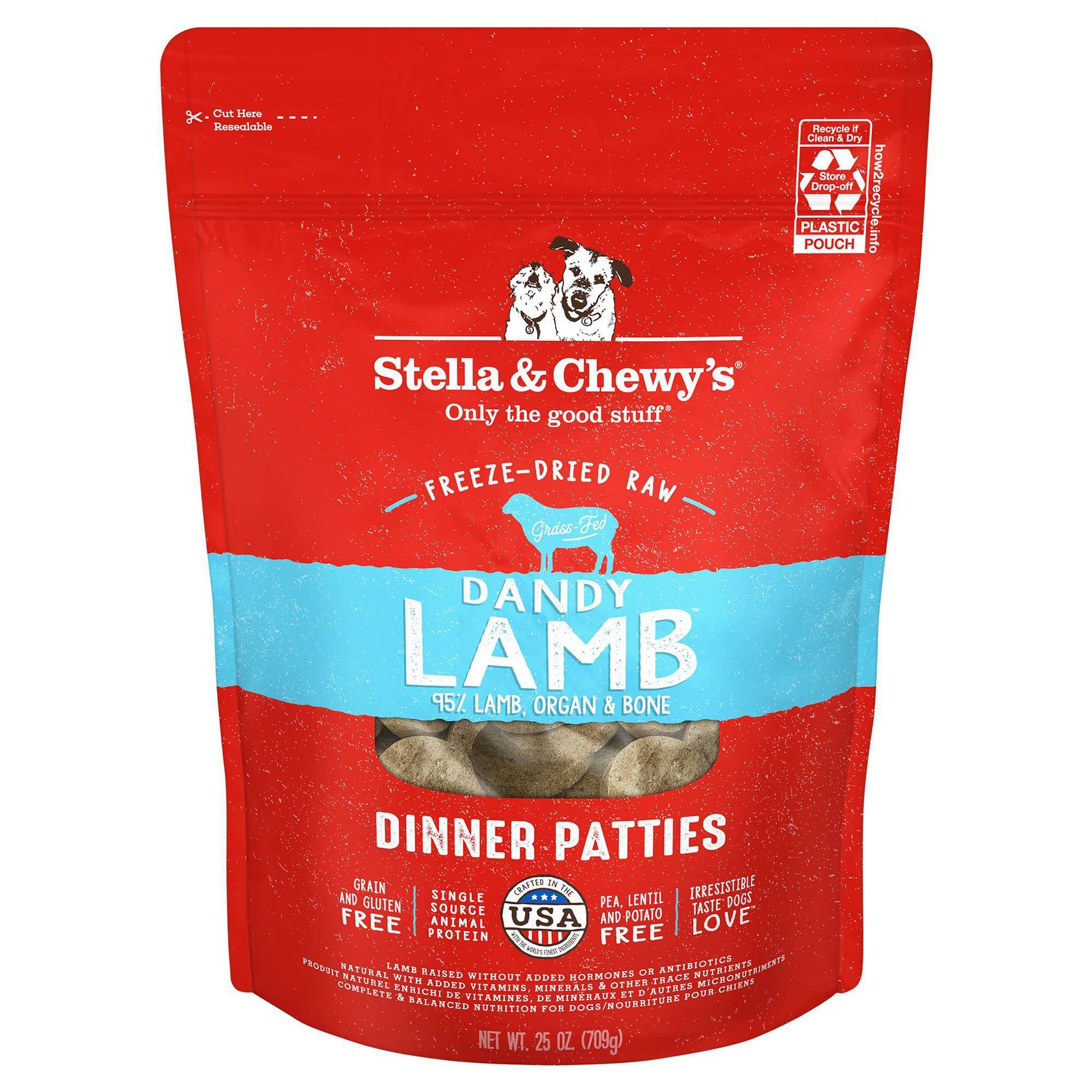 Stella & Chewy's Lamb Flavor Freeze-Dried Patties Dry Dog Food - 25oz