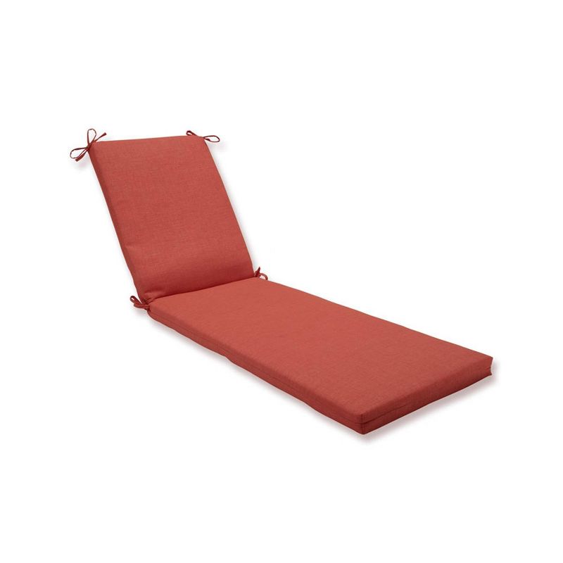 Indoor/Outdoor Rave Coral Orange Chaise Lounge Cushion - Pillow Perfect, 1 of 12